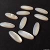 Disponível no atacado produto semiacabado cabochão oval de madrepérola branca, cabochão em forma de ovo de madrepérola branca com fundo plano