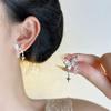 Brincos de Borboleta com Microincrustação de Zircônia Estilo Francês, Estilo Ins de Luxo Leve, Únicos e Versáteis, Novos Brincos de Nicho de Alta Qualidade