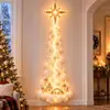 Decoración Espiral de Estrella de Navidad y Año Nuevo Lámpara de Pared para Camino de Festival Navideño Artesanías de Madera