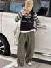 Conjunto para Niña 2026 Otoño Nuevo Estilo para Niños Mayores: Camisa Polo Rayada de Dos Piezas Falsas y Pantalones de Pierna Ancha, Ropa Infantil Zhili Huzhou