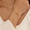 Pulsera de Moda Transfronteriza Nueva para Mujer, Acero Inoxidable, Sencilla, Deslizante, Ajustable, Personalizable, Moderna, Diseño de Nicho