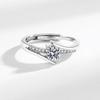 Venta en vivo de anillo de moissansheng de simulación, anillo con borde, moda para mujer, regalo de San Valentín, anillo de bodas, joyería de mano