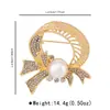 X0367 Lujo Ligero de Gama Alta Elegante Exquisito Incrustado Diamante Brillante Perla Broche Moda Accesorios de Pin de Gama Alta