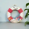 Estilo Marino Madera Envejecida Salvavidas Decoración Creativa para Colgar en la Pared Anillo de Natación Manualidades de Fondo para Pared del Hogar