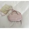 Bolsa Boston de Luxo 2026 Primavera/Verão Nova Casual Versátil Bolsa Transversal Dourada Bolsa de Boliche