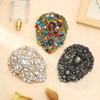 Broche grande de cristal con diamantes de imitación para la industria pesada, estilo retro europeo y americano, exagerado, colorido, para máscara, traje, vestido, ramillete, accesorios.