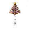 Decoração de Árvore de Natal de Pão de Gengibre Porta-Crachá Retrátil de Acrílico, Clipe de Crachá Divertido de Puxar Fácil, Personalização Personalizada em Pequenos Lotes