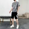 2024 Traje de manga corta de seda de hielo de secado rápido para hombre, camiseta de verano, nuevos pantalones cortos casuales de moda para hombre, conjunto deportivo de dos piezas