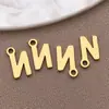 Acero Inoxidable Galvanizado Estilo Europeo y Americano 26 Letras Inglesas Etiqueta Colgante Pulsera Collar DIY Hecho a Mano Accesorios de Joyería