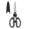 Tijeras para Huesos de Pollo, Tijeras Multifuncionales de Cocina Blanco y Negro, Tijeras Domésticas para Cortar Pescado, Especiales para Barbacoa, Tijeras Panda Extra Grandes de Acero Inoxidable