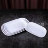 Prato de melamina branco prato de plástico retangular panela quente imitação de porcelana louça prato prato de lanche rolinhos de arroz prato de churrasco