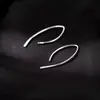 Pendientes de Línea de Plata Pura 999 Nalan Estilo Coreano Moda Simple Línea para el Trabajo Ganchos Curvos Geométricos M07209