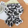 Cachecol Estampa de Leopardo, Pelúcia Estilo Coreano, Versátil, Proteção contra Frio de Inverno, Pele Sintética de Visom de Alta Qualidade, Gola de Pelo Quente, Aquecedor de Pescoço