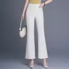 Elegante Calça Flare de Nove Pontos para o Trabalho para Mulheres Nova Moda Primavera e Outono 2026 Cintura Alta Slim-Fit Moda Simples Calça Flare