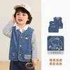 Ropa infantil Kaka Panda, chaleco de mezclilla para niños, cárdigan para niñas, atuendo de otoño para bebés, chaleco para bebés