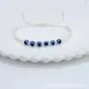 Pulsera Trenzada de Hilo de Jade Ojo de Diablo de Resina Europea y Americana Nudo Plano Cruzado Pulsera de Ojo Azul Retro de la Suerte
