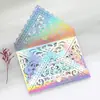 Lindo cartão de casamento com corte a laser, cartão de felicitações com envelope de renda estilo europeu, convite de casamento, cartão de felicitações de feriado, em estoque