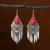 Pendientes de Borla para Turismo Yunnan Dali Lijiang Pendientes Largos Bohemia Distintivos Joyería con Colgante de Hoja para el Cabello