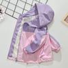 Chaqueta Cortavientos Infantil para Niñas, Abrigo de Primavera y Otoño, Top Elegante con Bloques de Color, Cárdigan, Estilo Casual Deportivo con Capucha