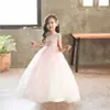 [Liquidação de Tamanhos Descontinuados] Vestido de Princesa Mais Vendido na Amazon Renda Alta Qualidade Volume com Cauda para Crianças Maiores Vestido de Dama de Honra