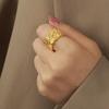 Nuevo Anillo de Moda Transfronterizo Versátil de Acero de Titanio Chapado en Oro de 18K con Corazón Engastado con Diamante Checo Joyería al por Mayor