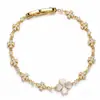 Nuevo brazalete versátil de trébol de cuatro hojas de lujo ligero con piedra de ojo de gato en forma de corazón, cadena de cordón ajustable, joyería de moda para mujer, disponible para ventas en transmisiones en vivo