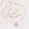 Joyería de Nudo Retorcido Estilo Ins Europeo y Americano Traje para Mujer Collar Creativo de Zirconia Aretes Anillo Traje Twist Joyería