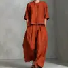 Novidades Primavera e Verão 2026 Transfronteiriço Europeu e Americano Conjunto de Camisa Casual Cor Sólida Feminina Calça Solta Conjunto de Duas Peças