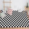 Alfombra de cuadros para mesita de noche de dormitorio, moderna y sencilla, para sala de estar, mesa de centro, sofá, tienda completa, alfombra rectangular a cuadros