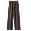 Calça Feminina de Cashmere Espesso Outono/Inverno 2025 Linha Média Perna Larga Macia Waxy Casual Reta Cintura Alta Caimento Arrastando no Chão
