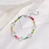 Collar, cadena para la clavícula, gargantilla y pulsera de alta calidad en piedra de cuarzo de color turmalina y cristal blanco natural