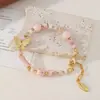 Estilo de Férias Novo Primavera e Verão Nicho Colar Colorido com Múltiplas Pedras Flor Pequena Corrente para Clavícula Design Acessórios Menina Dopamina