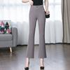 9263 Pantalones Acampanados para Mamás, Leggings Elásticos de Pierna Ancha para Verano, Estilo Delgado para Mujeres de Mediana Edad, Ligeramente Acampanados, Cintura Media-Alta