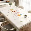 Mantel de Vidrio Blando para Mesa, Plato de Cristal Retro, Impermeable, Resistente al Aceite, Anti-quemaduras, Transparente de PVC sin Lavado, Nuevo Estilo Chino Protector de Mesa