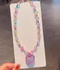 Novo Estilo Coreano Infantil Fofo Resina Transparente Colar de Amor Pai-Filho Verão Brilhante Decoração de Saia de Gaze