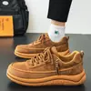 Tênis Casuais Masculinos Novos Moda Vintage de Corte Largo com Zíper Lateral, Solado Grosso, Antiderrapante, Adequados para Ir ao Trabalho e Dirigir