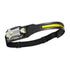 Linterna frontal multifuncional para exteriores para correr, pescar y acampar, de larga duración, USB, con sensor de movimiento, luz de trabajo de emergencia