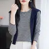 Conjunto de dos piezas de lana fina para mujer, conjunto de punto versátil de dos piezas para primavera y otoño, conjunto de punto de manga larga con un look sofisticado