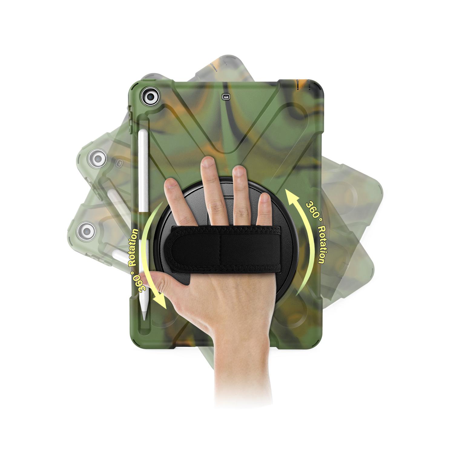 ipad 2017 带笔迷彩绿色背面手带图 副本.jpg