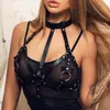 ZIZ Productos para Adultos Ropa de Bondage de Cuero para Mujeres, Arnés Vestible Lencería para Coquetear y Juego de Rol