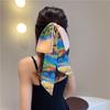 Como o Lenço Fino Estilo Dunhuang, Elegante Fita Pequena Dupla Face, Elástico de Cabelo, Lenço de Cabeça, Secagem Rápida para o Verão