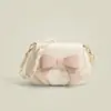 Bolsa Quadrada Pequena Doce e Feminina Versátil Tendência Primavera Verão Bolsa Transversal Feminina Bolsa Nuvem Plissada Bolsa com Laço