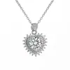 Collar de Moissanita de Imitación de 2 Quilates para Mujer Chapado en Oro Blanco Pt950 Cadena para Clavícula Ocho Corazones y Ocho Flechas Colgante de Circonita Joyería