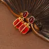 Pendientes de Cristal Incrustado Huecos de Moda Vintage para Commuter de Qingdao, Pendientes Únicos Versátiles, Pendientes Exquisitos de Diseño de Nicho