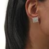 Aretes Simples Europeos y Americanos Versátiles para Rostro Pequeño con Borla de Diamantes Completos para Mujer Diseño Nicho de Alta Gama Aretes Elegantes y Joyería para Oreja