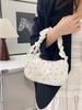 Bolso de Lona con Flores Suave y Dulce para Mujer 2025 Nuevo Bolso de Hombro Estampado de Aspecto Elegante Versátil Bolso de Brazo con Lazo