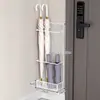 Estante de paraguas de pared para uso doméstico, no requiere taladro, para esquinas de entrada extremadamente estrechas
