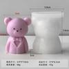 Jiahuimei urso de desenho animado vela gesso silicone molde diy Dia dos Namorados urso vela bolo molde