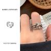 Anillo de plata de ley 925 Lan Zhi Xing Xing Xing Moon para mujer, personalidad de Internet, joyería de hip hop, anillo de apertura que no se cae.