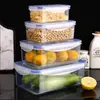 Caixa de armazenamento selada transparente para geladeira de plástico, organizador de geladeira doméstico, caixa de armazenamento de frutas e vegetais, caixa de armazenamento de cozinha